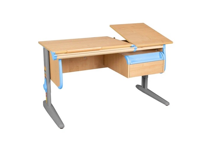 Детский стол-трансформер 1/75-40 (СУТ.25) + Tumba 1 Бежевый/Серый/Ниагара в Ирбите - изображение 3