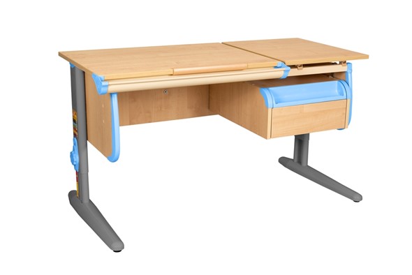 Детский стол-трансформер 1/75-40 (СУТ.25) + Tumba 1 Бежевый/Серый/Ниагара в Красноуфимске - изображение