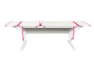 Детский стол-трансформер 4/75-40 (СУТ.42)  + Polka_b 4/550 (2 шт) Рамух белый/белый/розовый в Ревде
