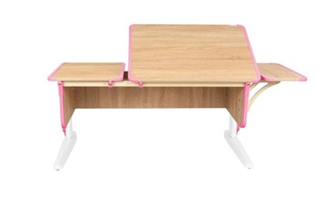 Детский стол-трансформер 4/75-40 (СУТ.42)  + Polka_b 4/550 Дуб сонома/белый/розовый в Кушве