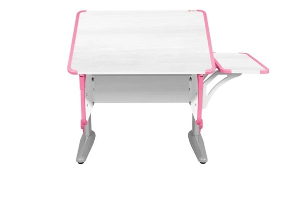 Детский стол-трансформер 4/75 (СУТ.41) + Polka_b 4/550 Рамух белый/серый/розовый в Екатеринбурге - изображение