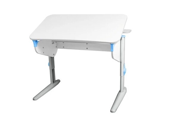 Детский стол-трансформер 5/100 (СУТ.46) + Polka_z 5/500 (2 шт) Рамух белый/серый/ниагара в Ревде - изображение