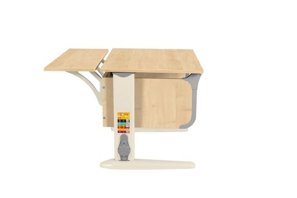 Детский стол-трансформер 6/60 (СУТ.47) + Polka_z 6/600 Клен-Танзай/бежевый/серый в Ревде - изображение