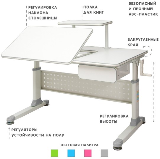 Детский стол-трансформер Comfort - 34, Серый в Екатеринбурге - изображение 2