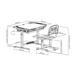 Растущая парта + стул Littonia Grey FUNDESK (c лампой и подставкой) в Асбесте - предосмотр 8