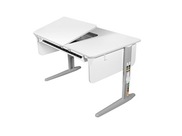 Детский стол-трансформер L/70-45 (СУТ.62) белый/серый /белый с лотком в Ревде
