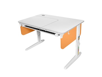 Детский стол-трансформер L/70-45 (СУТ 62) с лотком, белый/белый/оранжевый в Полевском