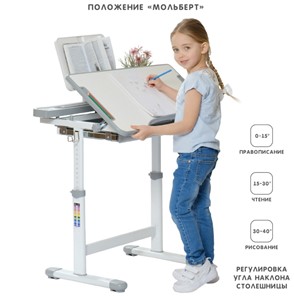 Детский стол-трансформер SET Holto-18 серый в Екатеринбурге - предосмотр 2