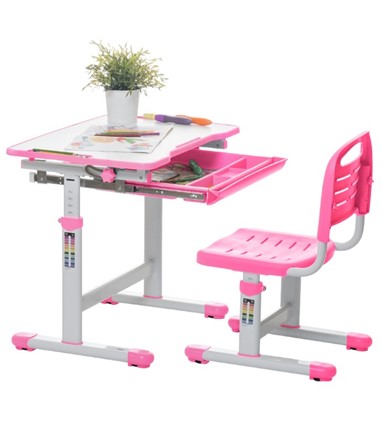 Детский стол-трансформер SET Holto-2А розовый в Асбесте - изображение