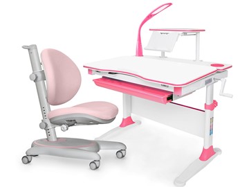 Растущая парта + стул Комплект Mealux EVO Evo-30 PN (арт. Evo-30 PN + Y-508 KP), серый, розовый в Асбесте