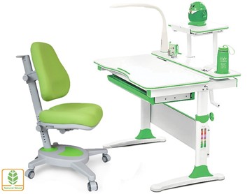 Растущая парта + стул Комплект Mealux EVO Evo-30 Z (арт. Evo-30 Z + Y-110 KZ), серый, зеленый в Ревде