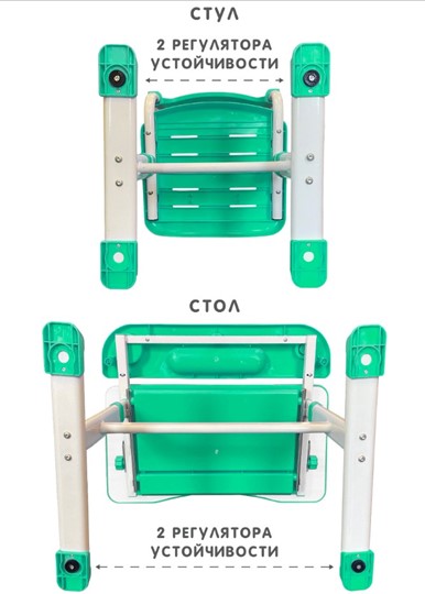 Комплект из растущих парты и стула SET HOLTO-17А, зеленый в Екатеринбурге - изображение 12