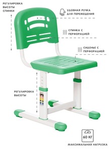 Комплект из растущих парты и стула SET HOLTO-17А, зеленый в Богдановиче - предосмотр 4