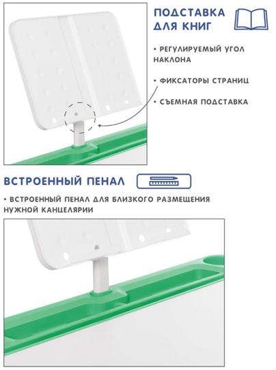 Комплект из растущих парты и стула SET HOLTO-17А, зеленый в Екатеринбурге - изображение 6