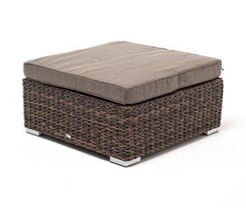 Плетеная оттоманка с подушкой Лунго коричневый (гиацинт) Артикул: YH-S4019W-1-TW brown в Кушве