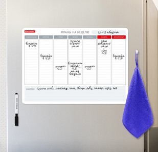 Магнитный планинг на холодильник BRAUBERG на неделю, 42х30 см с маркером и салфеткой в Ирбите - предосмотр 4