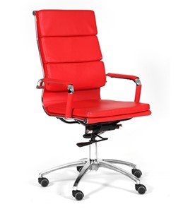 Компьютерное кресло CHAIRMAN 750 экокожа красная в Каменске-Уральском