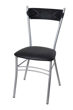 Кухонный стул Бистро Софт СРП-080С Эмаль, с мягкой спинкой Экотекс черный в Екатеринбурге - изображение