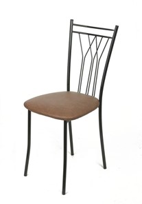 Кухонный стул Премьер СРП-097 Эмаль черная, экотекс коричневый в Екатеринбурге